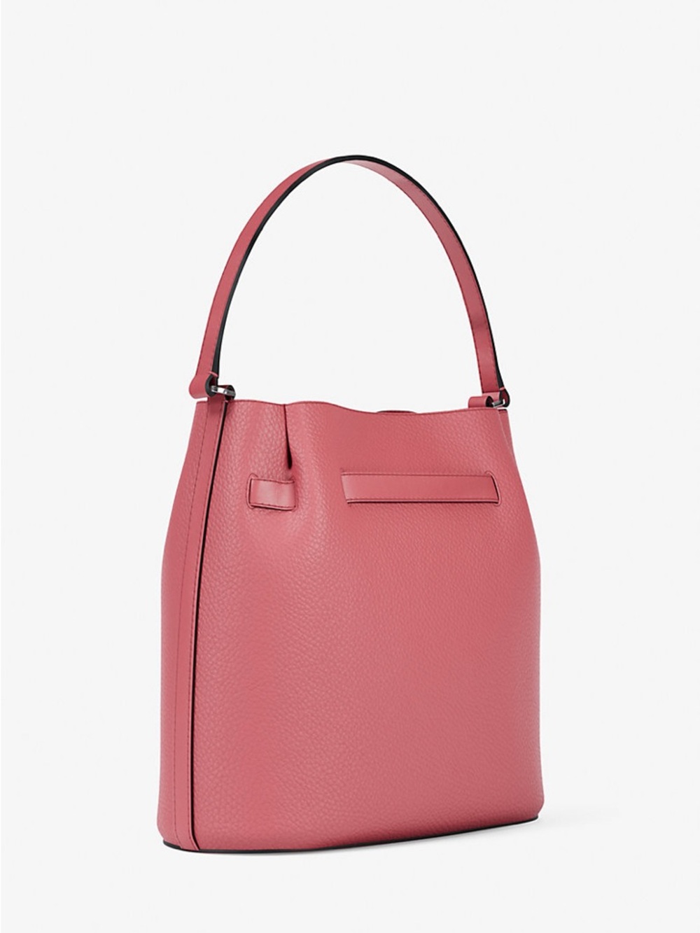 MK Hibiscus 🌺 Leather Bucket Bag with Top Handle and Detachable Strap NWT - Picture 3 of 16